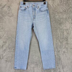 Levi's 501 Jeans Womens Size 26 Light Wash Blue Denim Straight Leg Button Fly